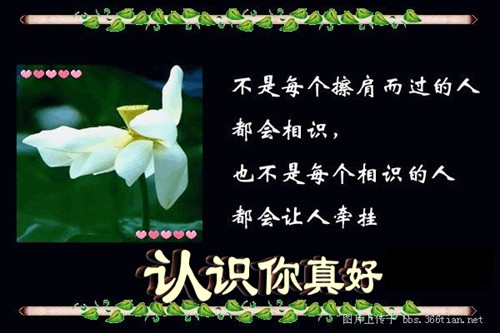 认识你真好!