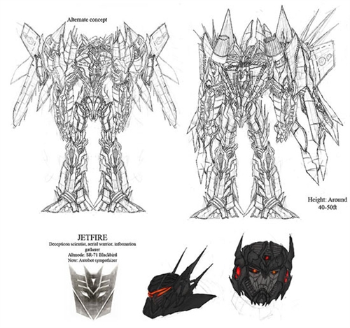 《变形金刚2》粉丝造型稿曝光 天火变身黑鸟侦察机