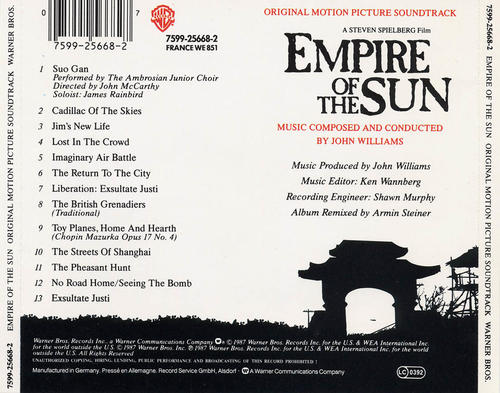 太阳帝国Empire of the Sun(1987)原声碟封套 #1B