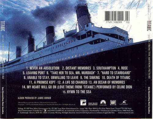 泰坦尼克号Titanic(1997)原声碟封套 #3B